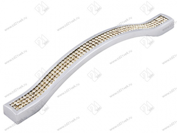 Ручка скоба со стразами Оскар 5267 160 Хром Золото