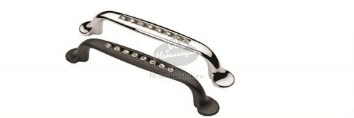 Ручка скоба со стразами Оскар 5207 96 Чёрный матовый