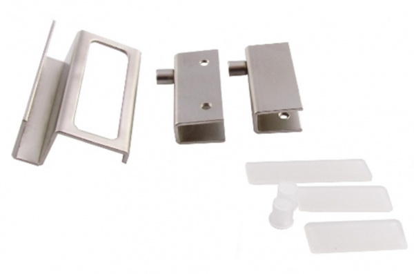 Петля зажимная для стеклянной двери GAMET Хром матовый комплект с ручкой