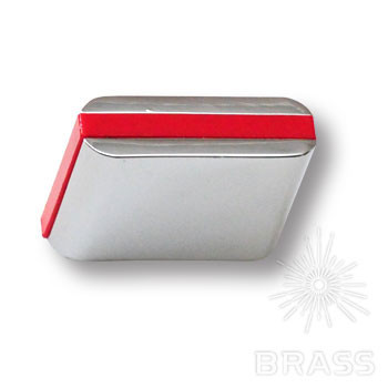 Ручка кнопка 429025 Хром Красный