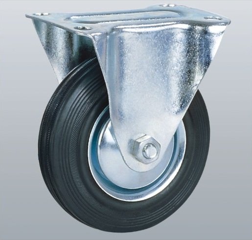 Колёсная опора 85 мм промышленная неповоротная 60 кг Хром / Чёрный МФК