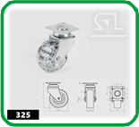 Колёсная опора поворотная d50х68 мм с площадкой силикон Прозрачный HTS