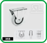 Колёсная опора неповоротная 75х25 мм с металлической арматурой Серый SL