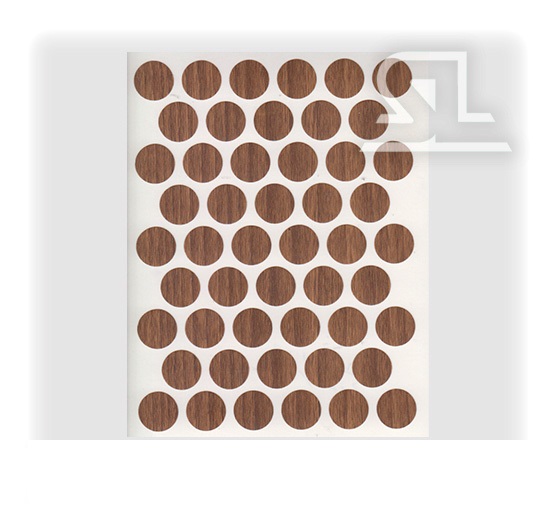 Пластиковые заглушки самоклеящиеся 14мм для евровинта PC2173 Орех грецкий PACIFIC