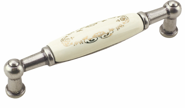 Ручка скоба UP 21 96 Серебро античное Керамика