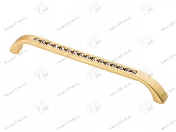 Ручка скоба со стразами Оскар 5196 160 Золото матовое