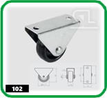 Колёсная опора неповоротная d32х40 мм с металлической арматурой Хром / Чёрный HTS