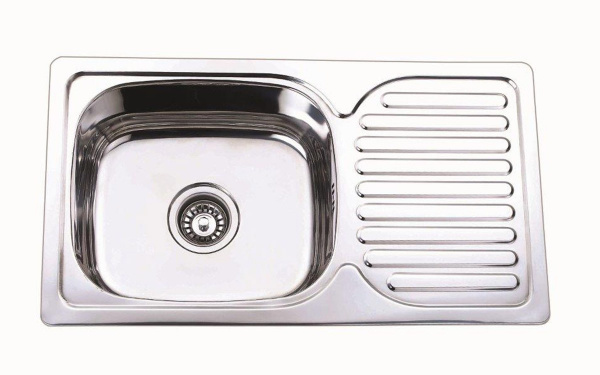 Мойка врезная прямая Омаро 760x420 Нержавейка полированная