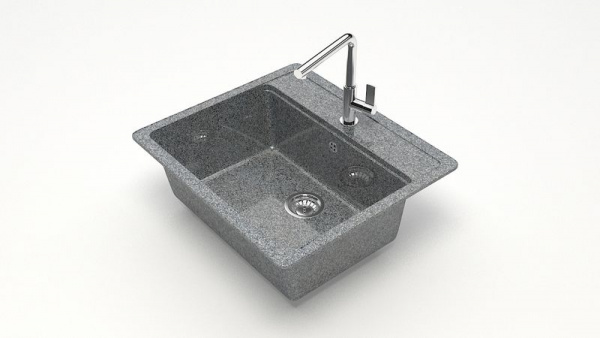 Мойка прямая Джекки Z9 Q8 Тёмно-серый глянец