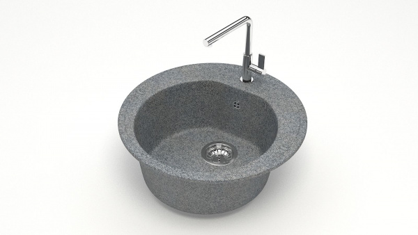 Мойка круглая F3 Q8 Тёмно-серый матовый