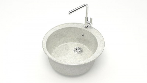 Мойка круглая Браун Z510 Q15 Белый гранит глянец