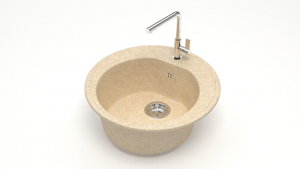 Мойка круглая F3 Q6 Слоновая кость матовый