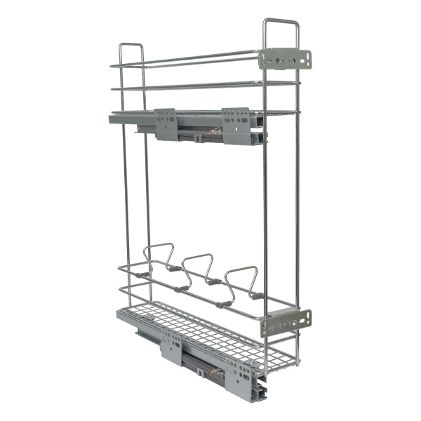 Бутылочница боковая с доводчиком 150-2 Хром левая квадро Premial BRIOSO