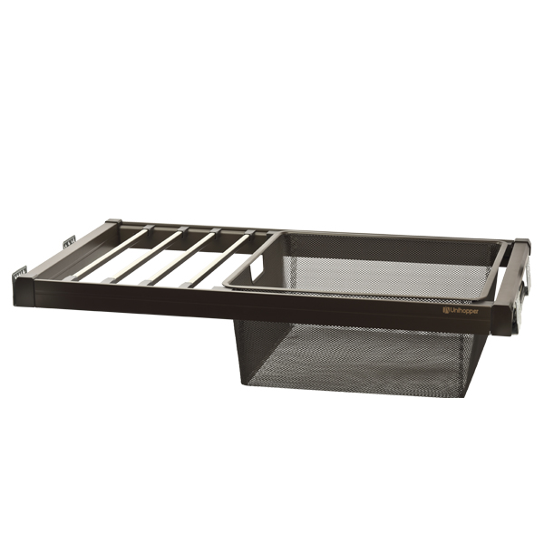 Выдвижная вешалка для брюк Moka с корзиной 900 с доводчиком CLIP-ON Unihopper