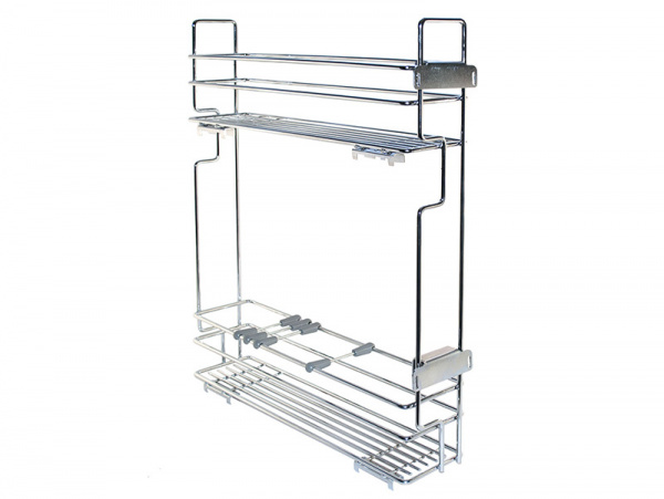 Бутылочница боковая 150 Хром левая без направляющих Квадро ЮММ 15 кг.