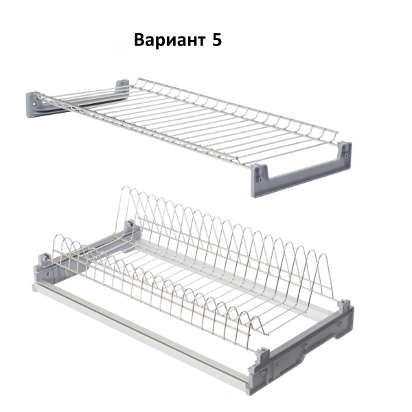 Сушка для посуды 600 Хром верх+низ №5 поддон AQ-2шт ЮММ