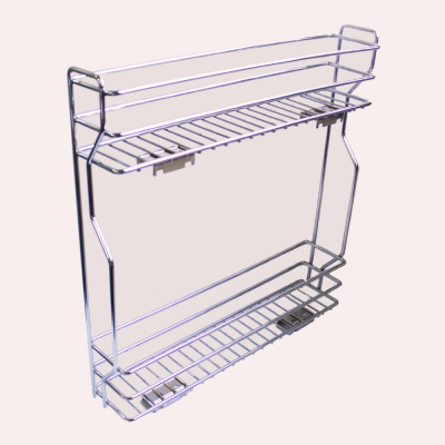 Бутылочница боковая с доводчиком 150-2 Хром правая квадро