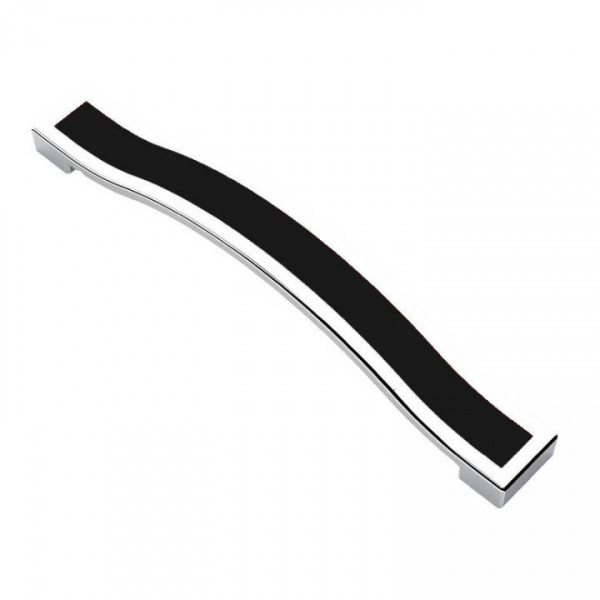 Ручка скоба SL TX-128-03-10 128 мм. металлическая Чёрный Хром SL