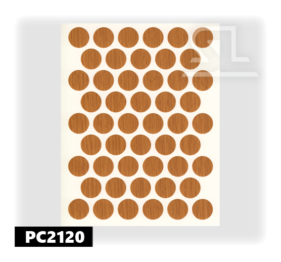 Пластиковые заглушки самоклеящиеся 14мм для евровинта PC2120 Дуб PACIFIC