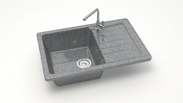 Мойка прямая Энди Z16 Q8 Тёмно-серый глянец