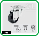 Колёсная опора поворотная d50х20 мм с площадкой с двойным подшипником Чёрный SL