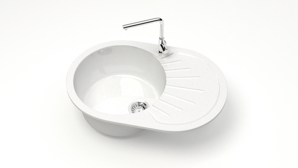 Мойка овальная Клоуд Z111 Q1 Белый лёд глянец