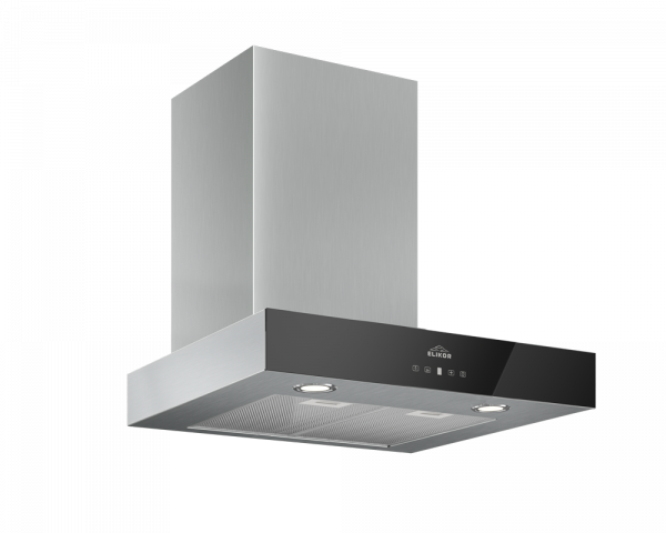 Вытяжка ELIKOR Агат 60Н-1000-Е4Д Нержавеющая сталь Чёрное стекло