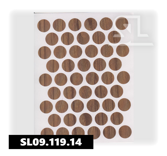 Пластиковые заглушки самоклеящиеся 14мм для евровинта A1530 PACIFIC