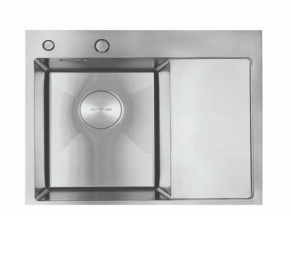 Мойка AVIVACOM 3мм 580*480мм Сатин с крылом Левая