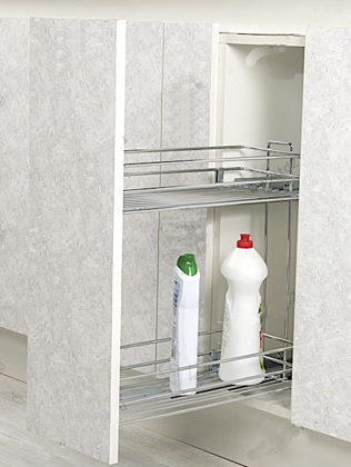 Бутылочница боковая с доводчиком 200 Хром левая направляющая BLUM неполного выдвижения STARAX 30 кг.