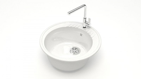 Мойка круглая Лексия Z6 Q1 Белый лёд глянец