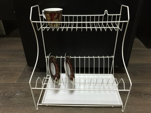 Сушка для посуды настольно-настенная 400 2-х уровневая Белый ВИОР