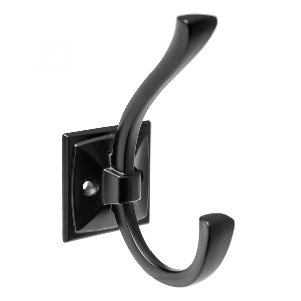 Крючок 2х рожковый KR 0390 BL Чёрный матовый KERRON 15 кг.