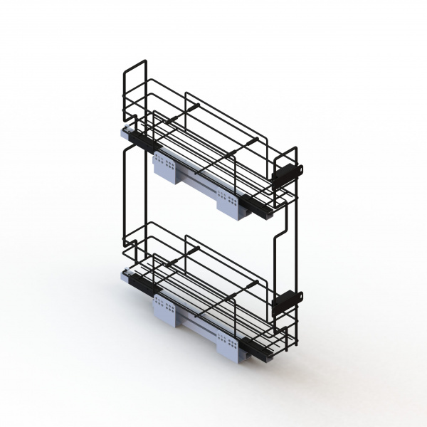 Бутылочница боковая с доводчиком 150 Чёрный левая СОФТ ЮММ 15 кг.