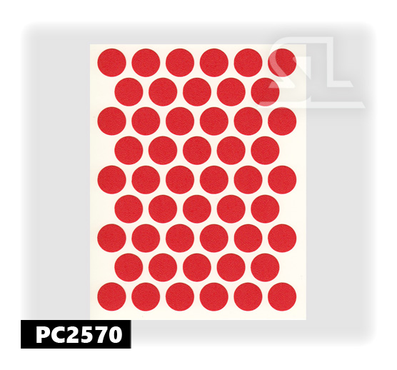 Пластиковые заглушки самоклеящиеся 14мм для евровинта PC2570 Красный PACIFIC