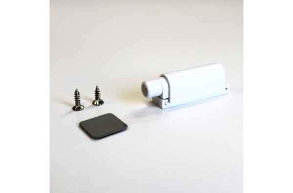 Толкатель магнитный для дверей без ручек 48 мм накладной короткий Белый SETE
