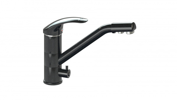 Смеситель MG010 Q4 Чёрный глянец