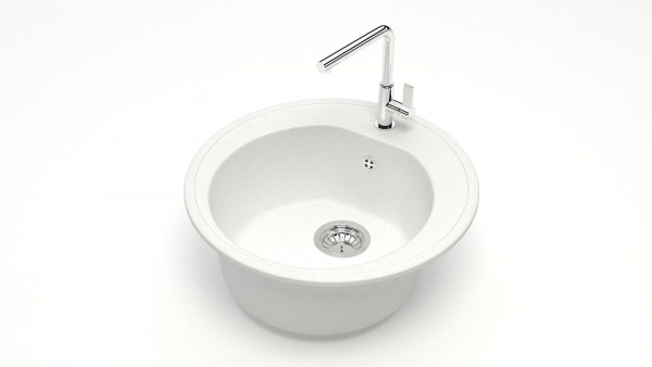 Мойка круглая F3 Q1 Белый лёд матовый