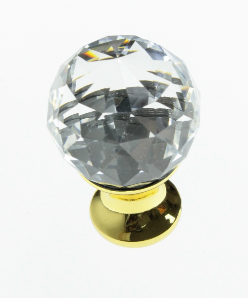 Ручка кнопка GZ CRPA 25 Золото Хрусталь