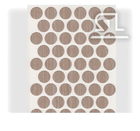 Пластиковые заглушки самоклеящиеся 18мм для евровинта EG1267 Ясень PACIFIC