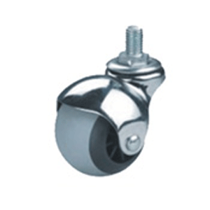 Колёсная опора 50 мм шар поворотная с резьбой М10 резина 30 кг Серый ФФМ