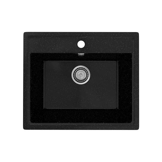 Мойка квадратная PR-M565 Чёрный оникс (без сифона)