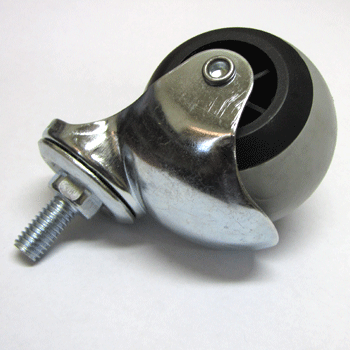 Колёсная опора 40 мм шар поворотный с резьбой М8 резина 20 кг Серый ФФМ