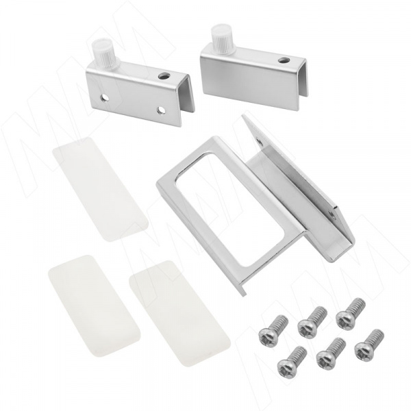 Петля зажимная для стеклянной двери GAMET Хром комплект с ручкой