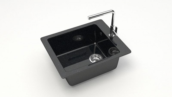 Мойка прямая Линди Z8 Q4 Чёрный глянец