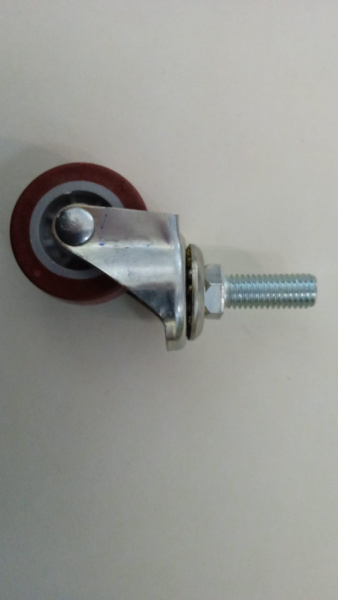 Колёсная опора 50 мм h60 мм поворотная с резьбой М10 Красный ФФМ