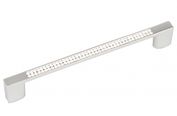 Ручка скоба UKS-008 128 Хром Хрусталь