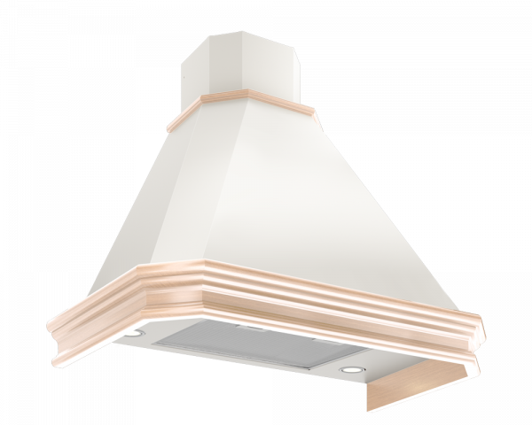 Вытяжка Пергола 90П-650-П3Д бежевый/дуб бел+патина