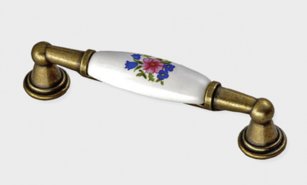 Ручка скоба UP 016 96 Бронза Керамика колос 