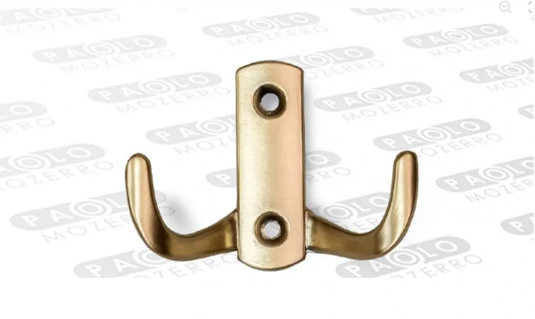 Крючок 2-х рожковый K2345GS Золото сатин матовый Paolo Mozerro